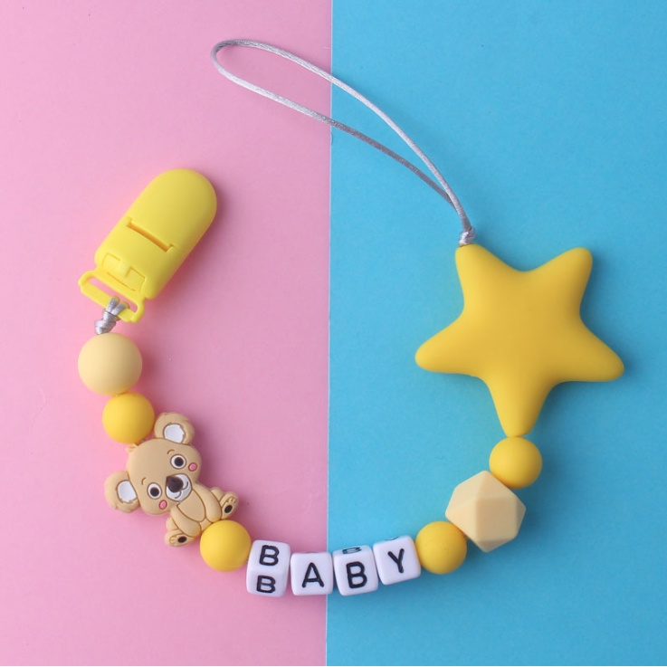 PC 4 | TALI EMPENG DAN TEETHER BISA CUSTOM NAMA | PACIFIER CLIP | TEETHER TALI DOT EMPENG CHAIN GANTUNGAN BAHAN SILIKON AMAN BPA FREE | RUZAIN MALL