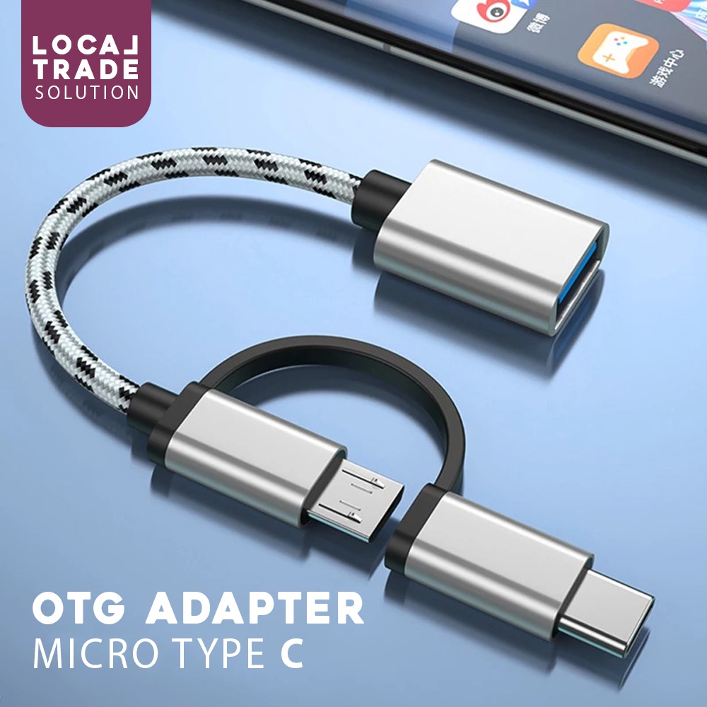 OTG 2 In 1 Type C Micro USB Konektor Usb Female Ke Hp Android High Speed Cable Adaptor Usb On The Go to Kabel OTG Type C to USB 3.0 Konektor Micro Usb Female Ke Hp Android High Speed Cable Adaptor Usb On The Go to Kabel Type C to Micro USB