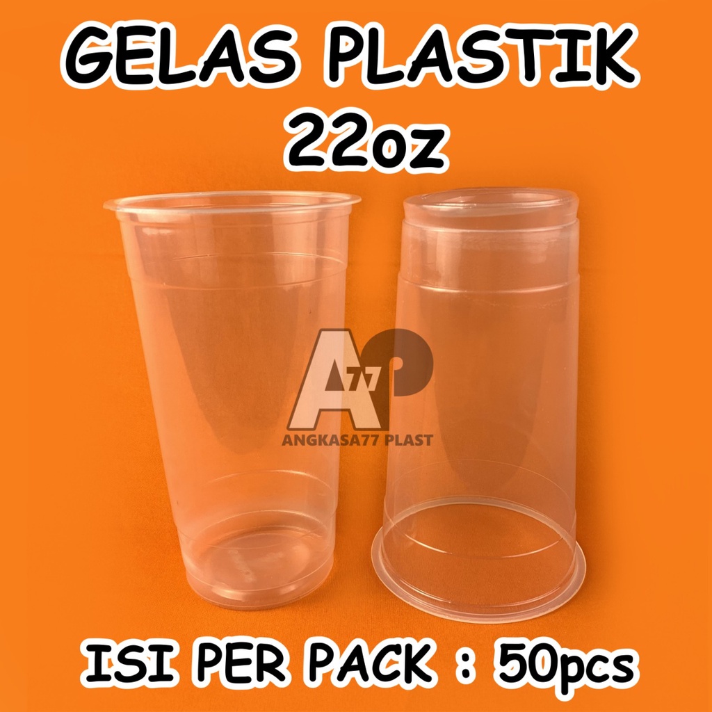 Gelas plastik 22oz  bahan pp tebal / cup 22oz