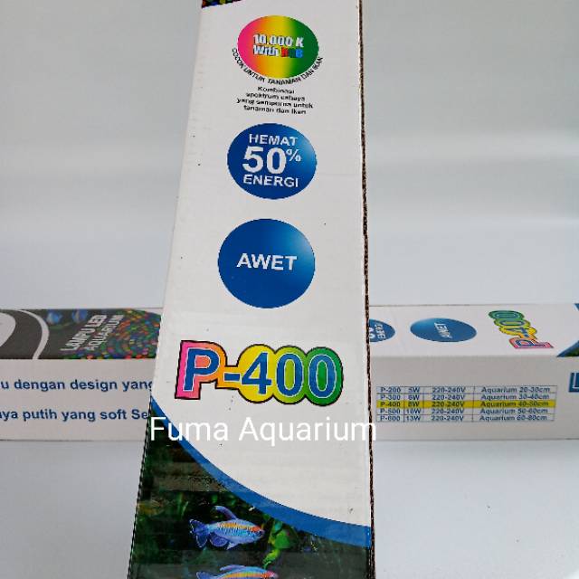 Kandila LED P-400 4 warna RGBW Lampu Aquarium Aquascape 8watt