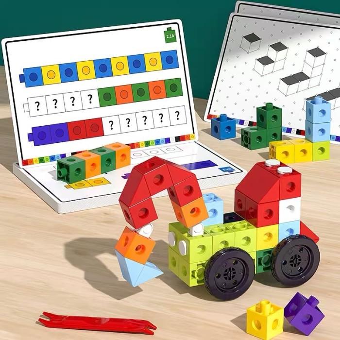 Aktivitas Bayi Math Link Cubes - Math Thinking Training Set - Belajar Matematika