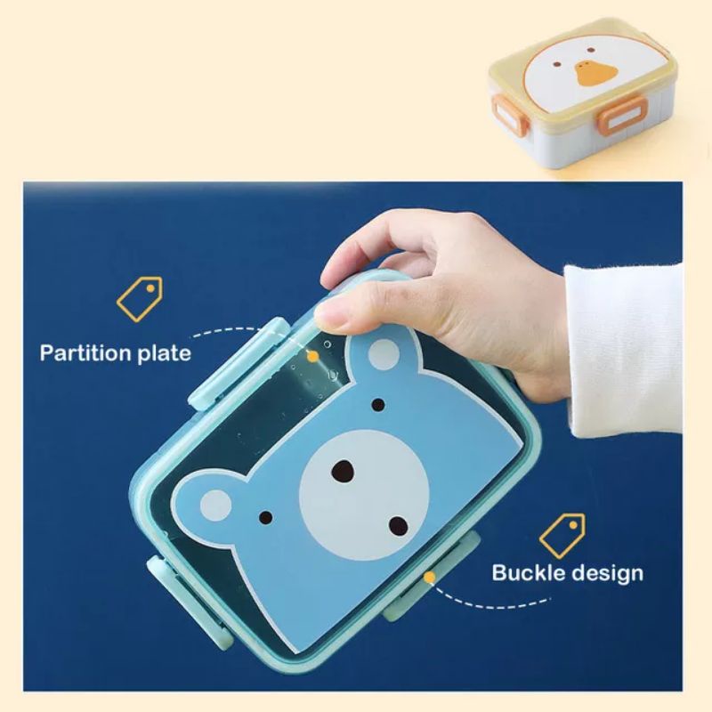 KOTAK MAKAN ANAK TUTUP KARAKTER BEAR LUCU KD 2518A 480ml
