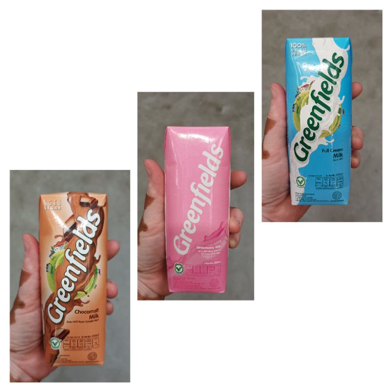 

Susu uht Greenfields 250ml greenfield Chocolate / coklat / Strawberry / Full cream