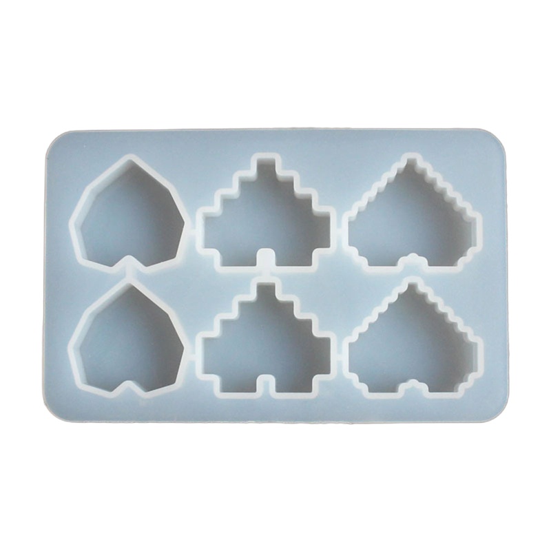 Siy Cetakan Resin Epoksi 6 Lubang Bentuk Hati Bahan Silikon Untuk Gantungan Kunci Charms