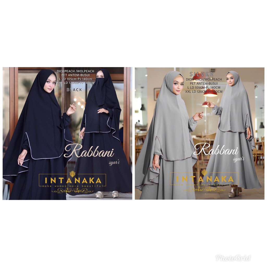 RABBANI SYARI setelan gamis muslim plus cadar hijab syari gamis murah berkualitas original INTANAKA