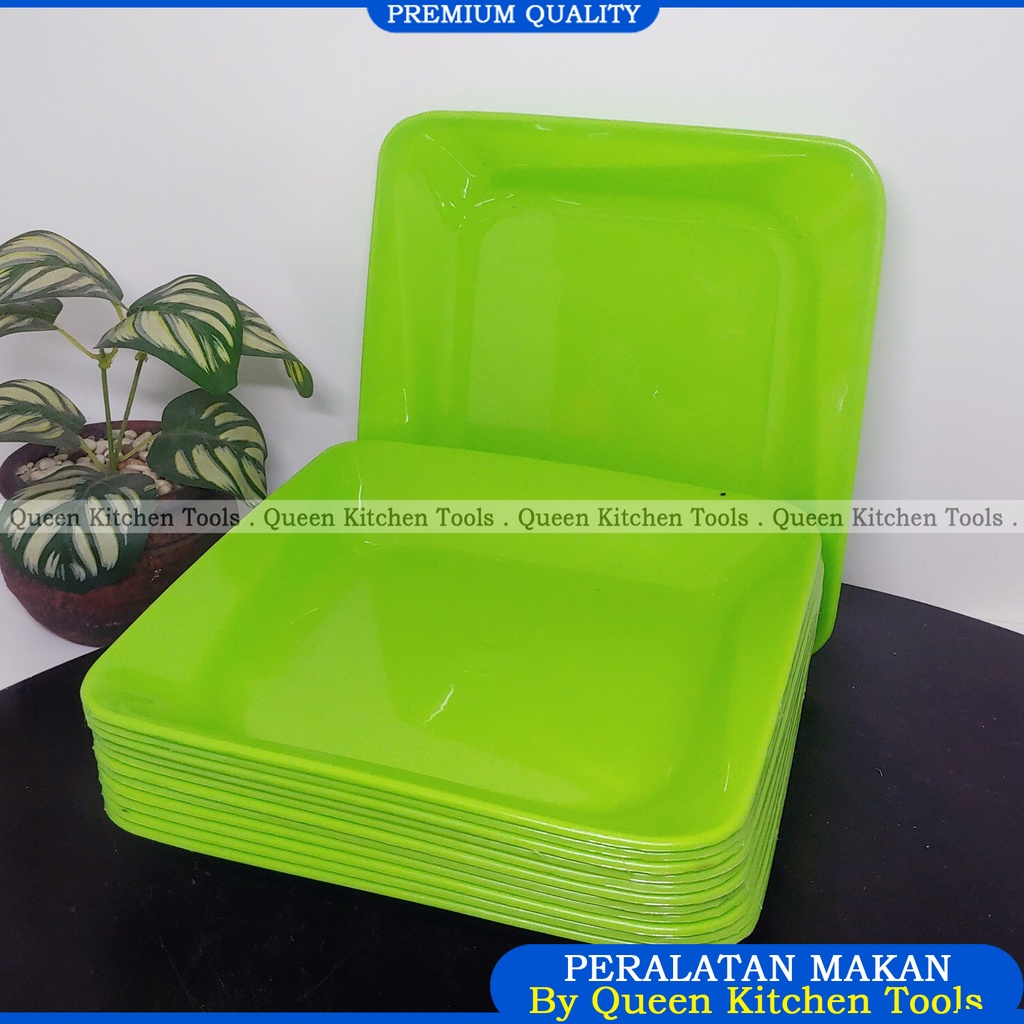 Piring Plastik Model Kotak | Piring Makan Murah | Polos Kotak | Piring Cantik