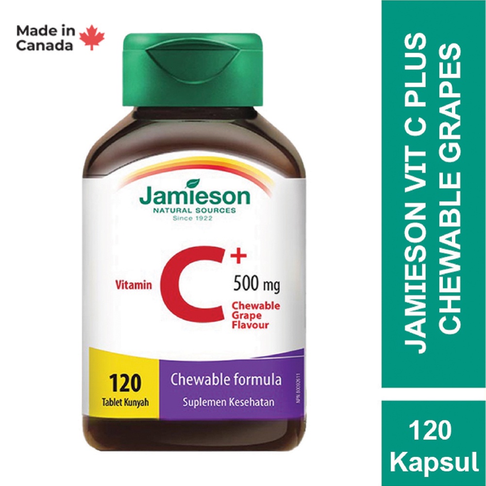 Jamieson Vitamin C Plus 500 mg Chewable (Kunyah) Grape - 120 Kapsul
