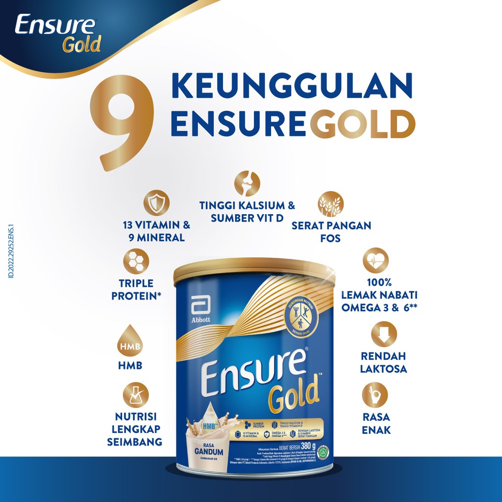 Jual Ensure Gandum 380 G Susu Nutrisi Dewasa Rendah Laktosa | Shopee ...