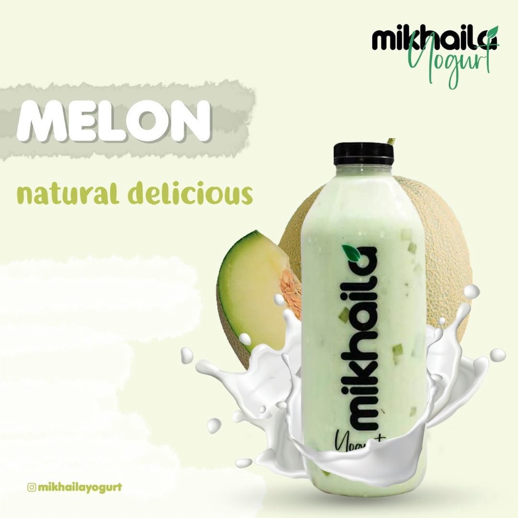 

Mikhaila Yogurt rasa melon (topping nata de coco) @250ml