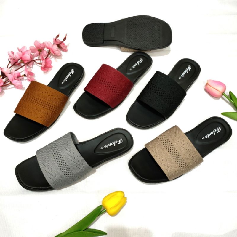 sandal wanita rajut Import Felonie WM 02. Selop Rajut halus terbaru..!