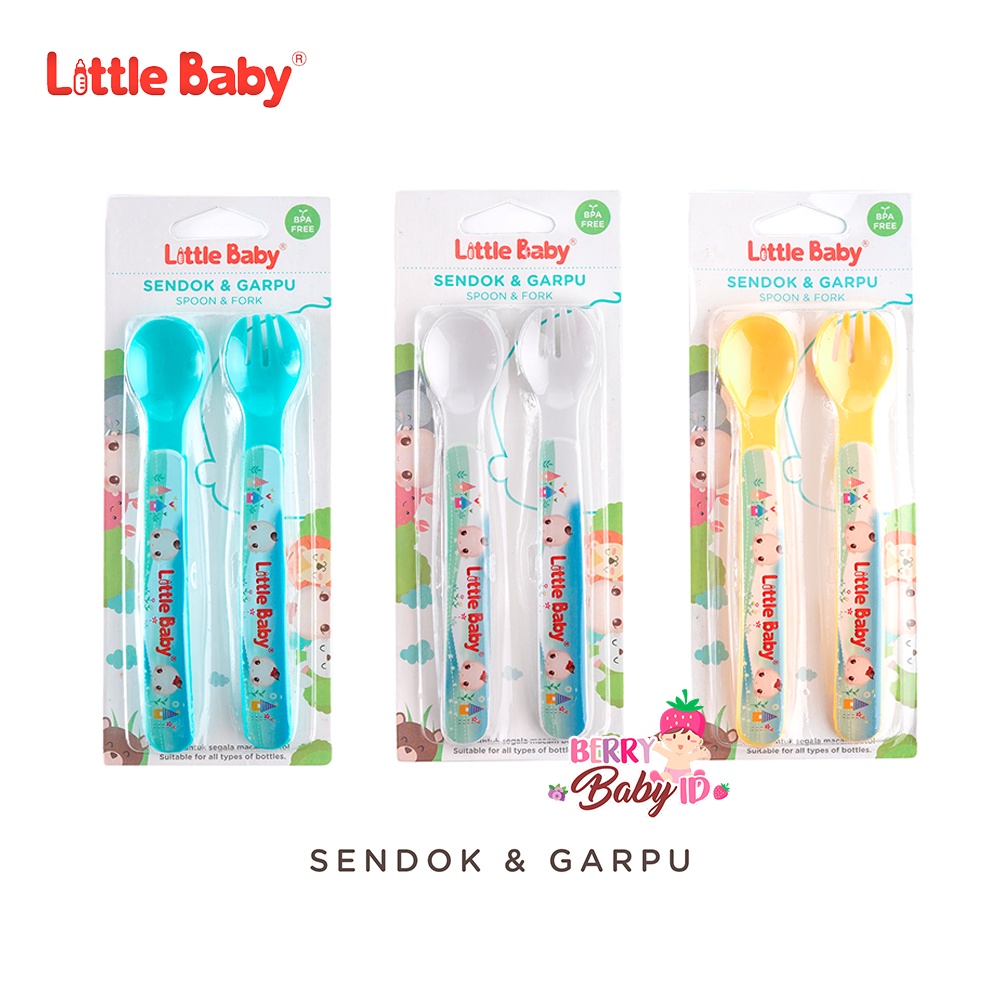 Little Baby Sendok Garpu Bayi Baby Spoon Fork Perlengkapan Makan Bayi Berry Mart