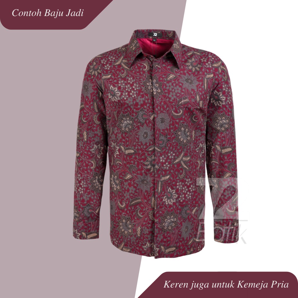 BAHAN BATIK PREMIUM Katun Motif Kembang Warna Merah Marun Maroon Maron 723562 Cap 72 Jarik Jarit Samping Kebat Panjang Batik Katun Modern Premium Bahan Seragam Batik Pernikahan Kantor Keluarga Murah Kamen Jadi Batik Bali Lembaran