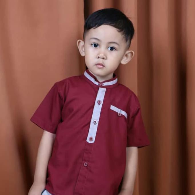 Baju Lebaran Couple Anak Ayah - Set Koko Couple Keluarga - Biru Navy