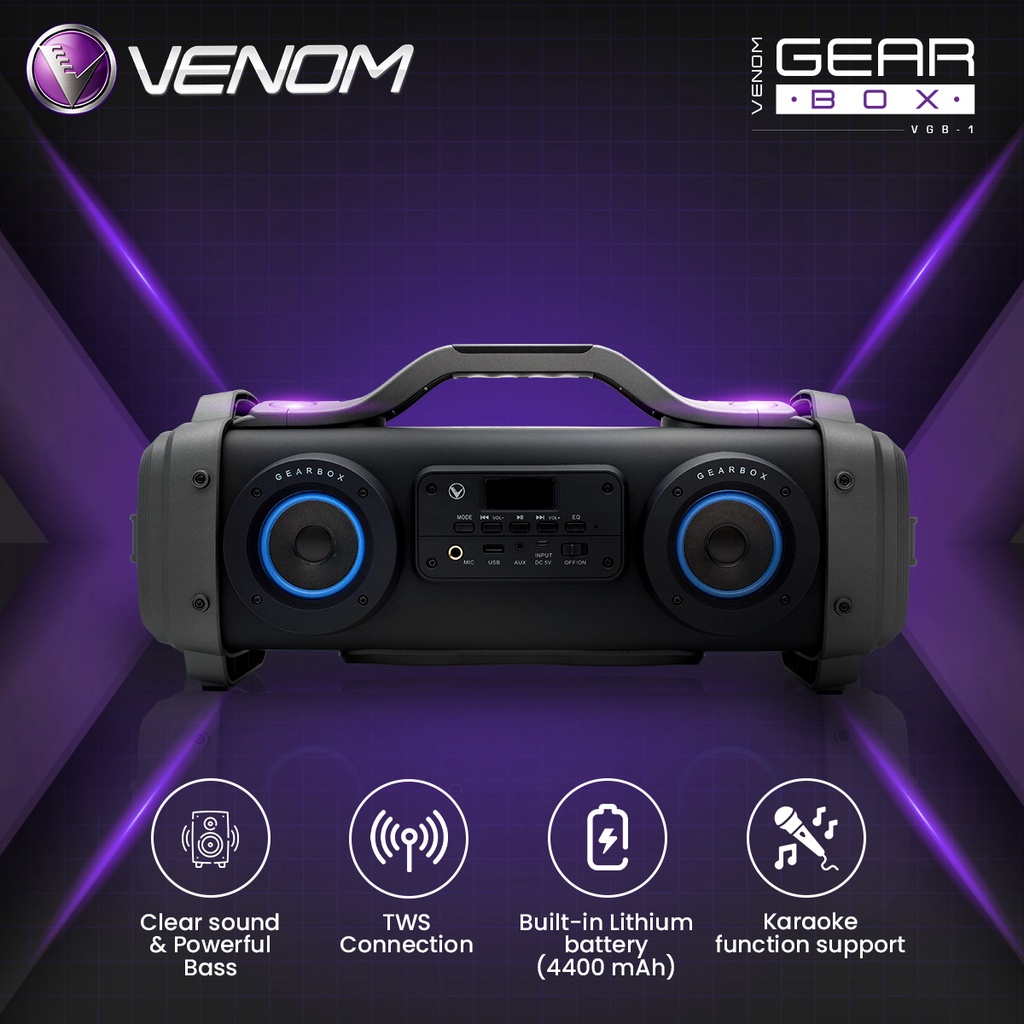 Jual Venom Gear Box VGB 1 Portable Bluetooth Speaker Bass Audio