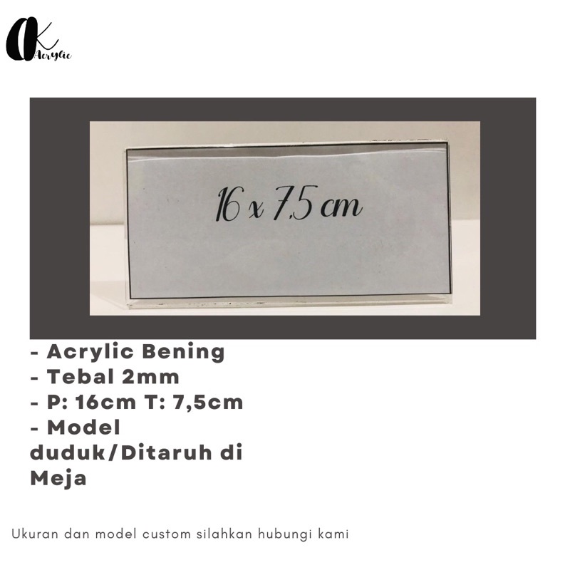 

Papan Nama Akrilik / Papan Nama Meja / Acrylic Name Desk