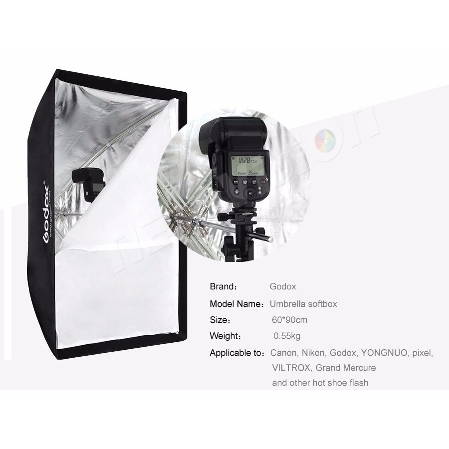 Payung Softbox Reflektor 60x90cm for Flash Speedlights