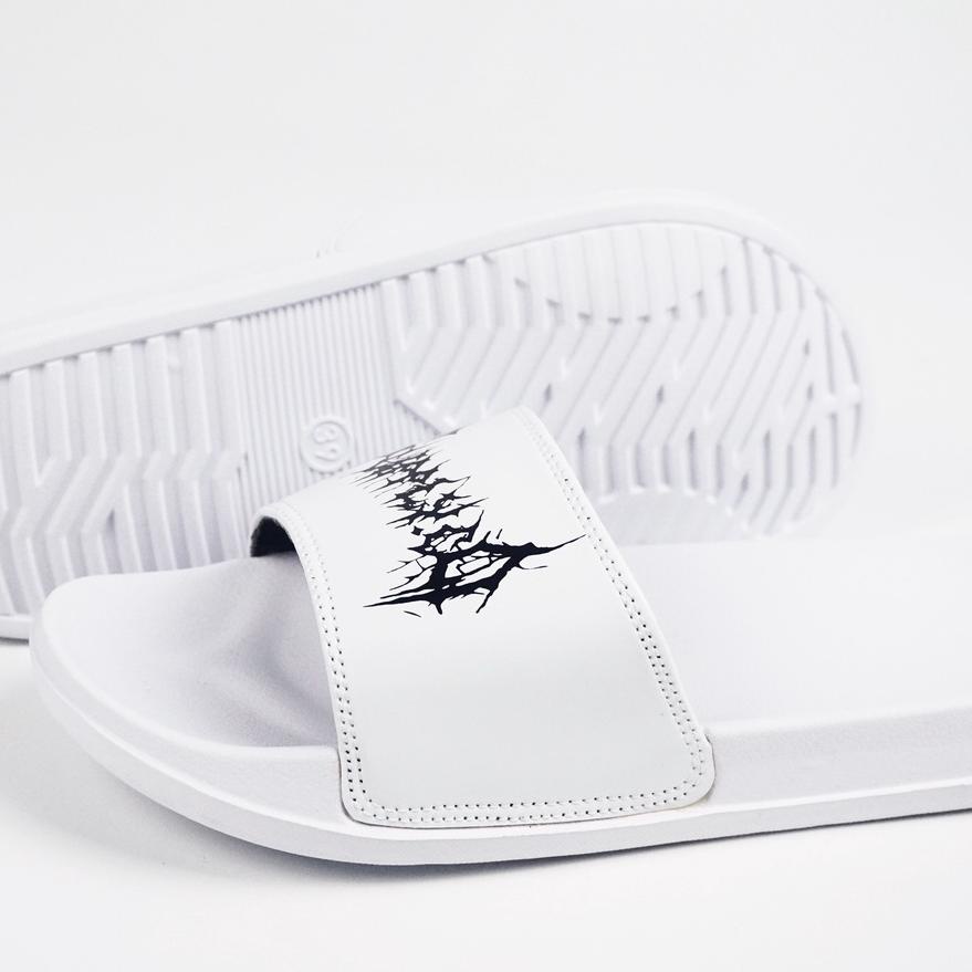 Barang Pilihan.. [ WHITE SERIES ] Sandal slop / Sandal Slide / sendal slide slippers  Footwear origi