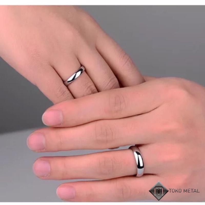 Cincin Titanium Polos Anti Karat Pria &amp; Wanita/ couple [ Toko Metal ]