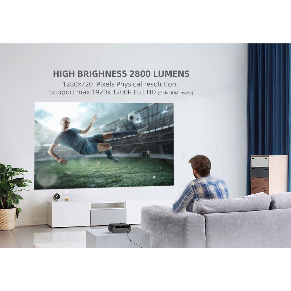 ROCKWARE RW-F10 Basic Home LED Projector 2800 Lumens Alt Cheerlux C9