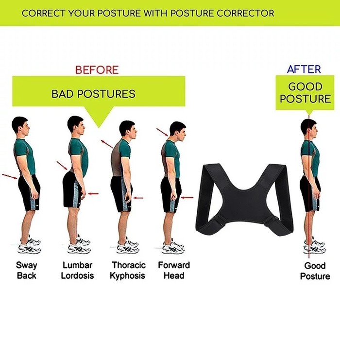 Hunchback Posture Sport Corrective Belt Korset Dada Alat Penegak Punggung Bungkuk Bongkok