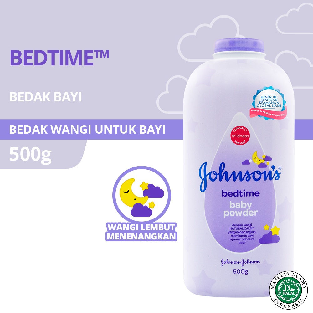 Johnsons Powder Blossoms / Bedtime / White 500gr + Bubble Wrap / Toko Makmur Online