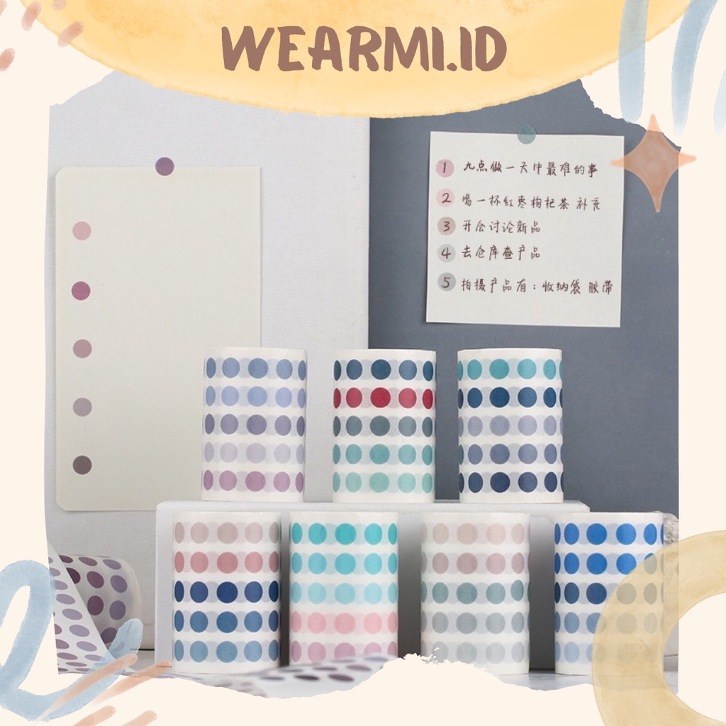 

1 roll Washi Sticker Dots Mini Bulat Aesthetic Scrapbook Jurnal Bujo DIY stiker- sr5