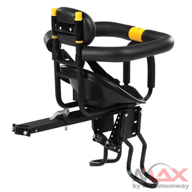 Boncengan Depan Anak Sepeda Universal bisa MTB Sepeda listrik Sepeda mini lipat penopang kuat aman ada seatbelt Lipat Child Safety Front Seat Mountain Bike Children Safety Seat Kid Bicycle Front Chair MTB Baby Safety Seat Backrest Footrest Child Safety