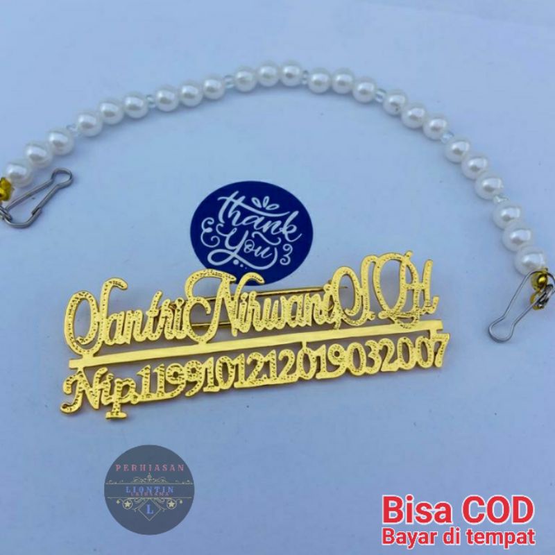 BROS UKIR NAMA NIP ASN/PNS/NURSE/DOKTER/KARYAWAN LAPIS EMAS 24K | ANTI KARAT DAN ANTI LUNTUR