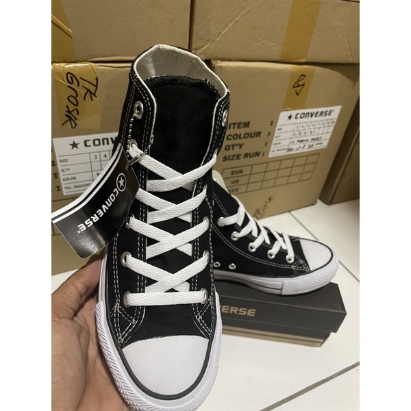 SEPATU CONVERS BLACK CLASIK TINGGI IMPOR MURAH