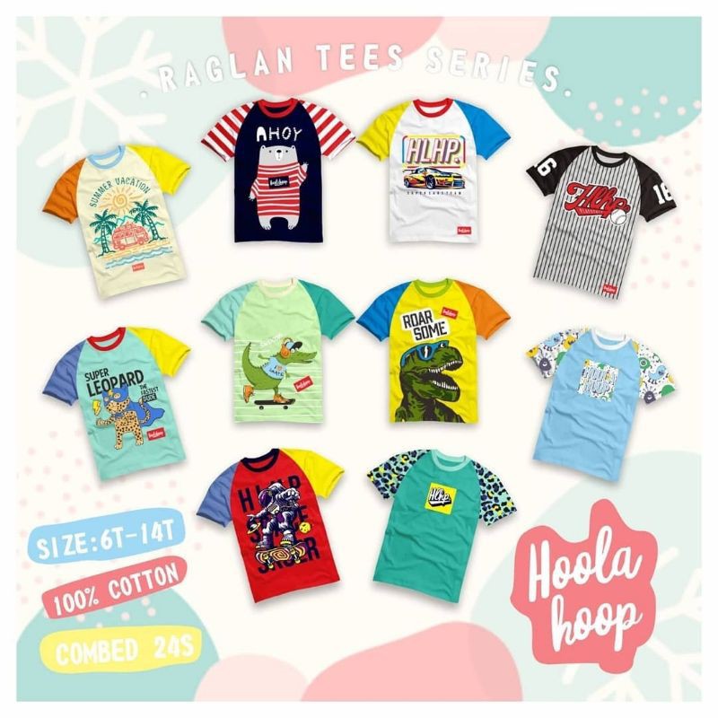 KAOS ANAK TANGGUNG [ RAGLAN TEES HOOLAHOOP 6T-14T ]