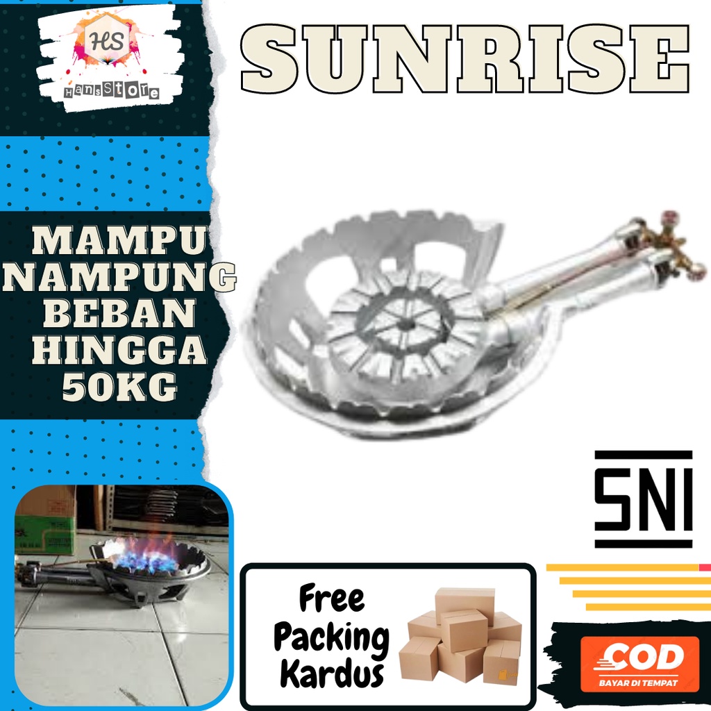 015 Kompor Jos Cor Sunrise SR 30 SL api mawar SNI Peralatan Rumah Tangga Low Pressure Tekanan Rendah
