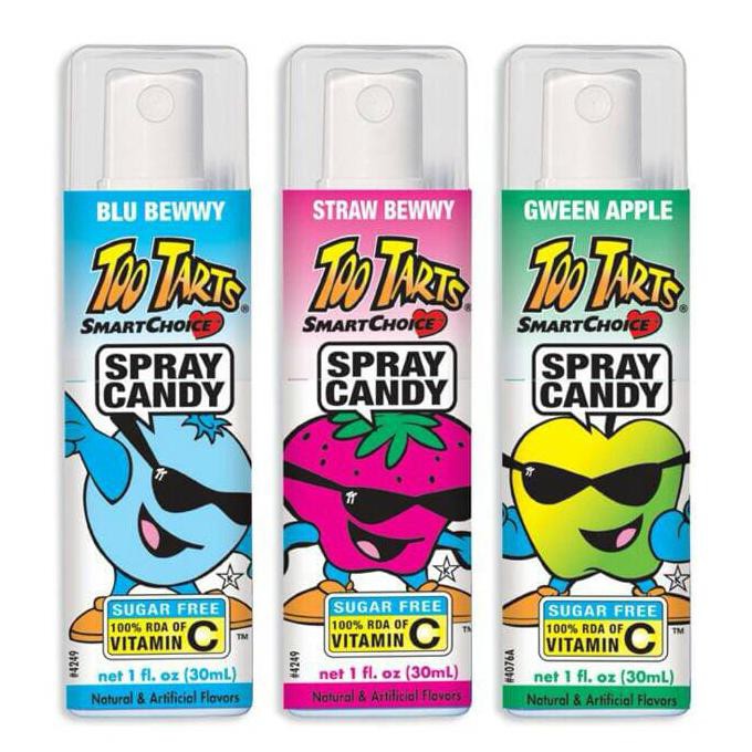 

New Too Tarts Spray Candy Strawberry Blueberry Apple Permen Semprot Asam
