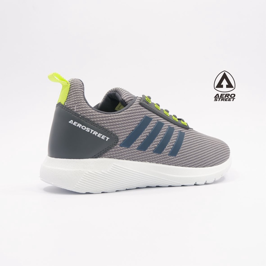 AEROSTREET 35-38 QUESTAR PUTIH ABU MUDA HIJAU NEON  - SEPATU SNEAKERS CASUAL SPORT - AEROSTREET