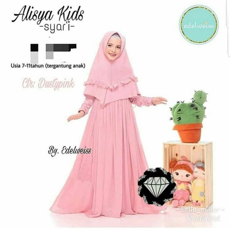 Baju Gamis Anak Perempuan Tanggung Ukuran 9-10 tahun bahan Wolfis Gamis Anak Perempuan