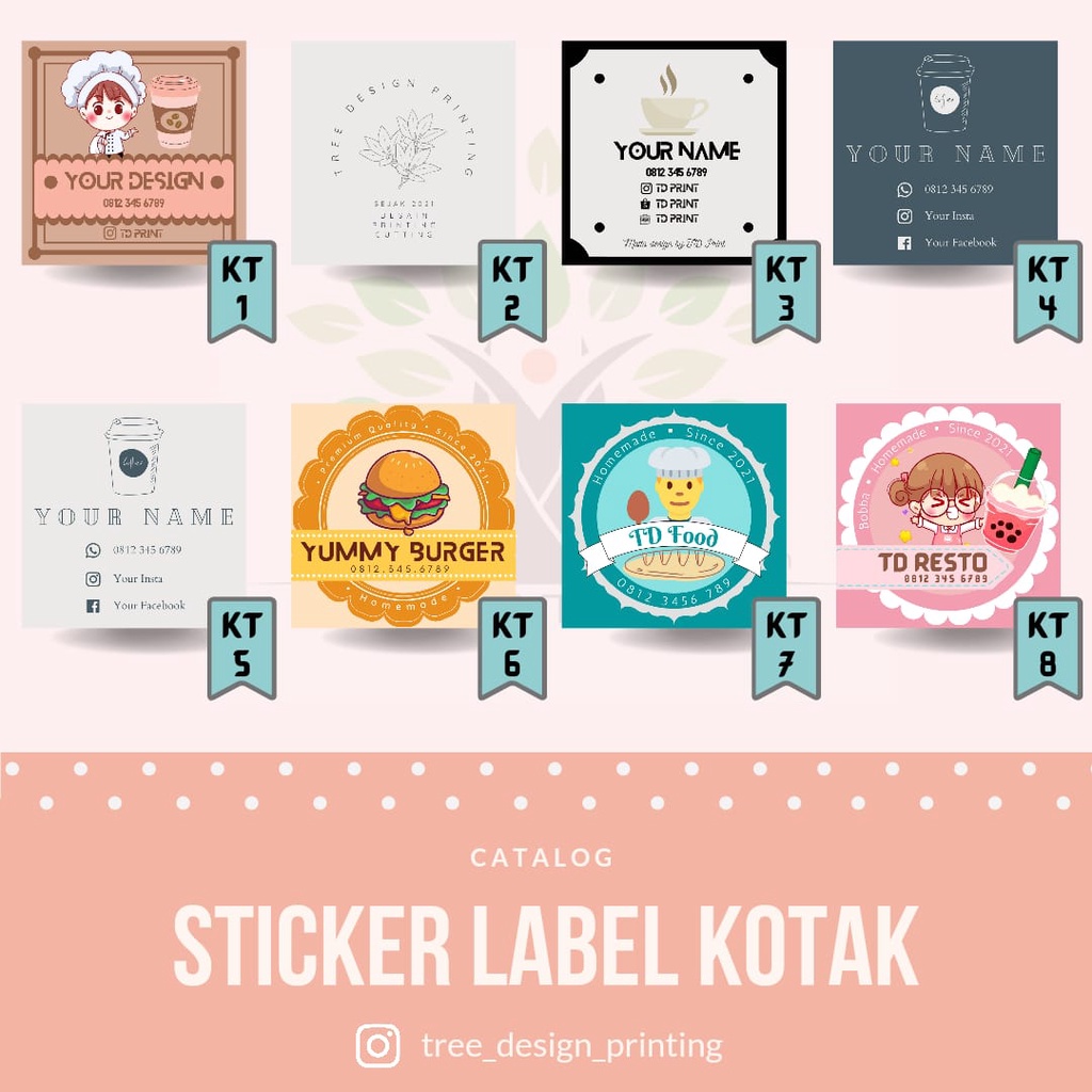 

Cetak / print / Sticker Satuan / label kemasan / Vinyl / Chromo / HVS / Bentuk KOTAK