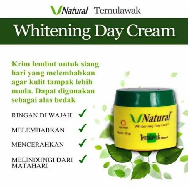 V Natural Temulawak Whitening Day Cream ORIGINAL BPOM