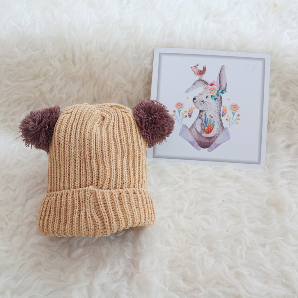 KUPLUK ANAK BAYI  POM-POM /TOPI KUPLUK WOOL USIA 1 BULAN - 6 TAHUN