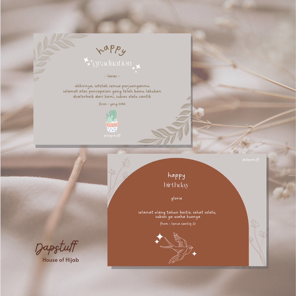 

Kartu Ucapan Birthday / Congratulation / Graduation / Anniversary Card