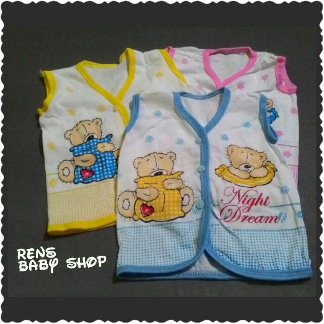 BAJU NEWBORN kancing depan atasan singlet kutung bayi baru lahir