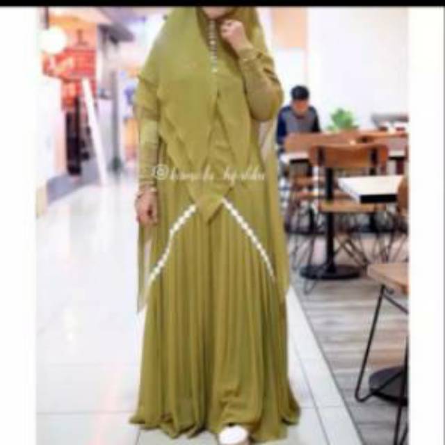 Preloved set gamis branded kameela hijab/ gamis syari busui