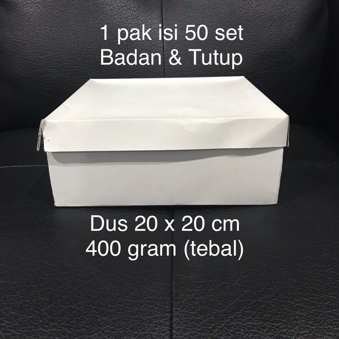 

1 (SATU) pack [DUS TEBAL] Dus Nasi Kotak uk. 20x20cm (100pcs)