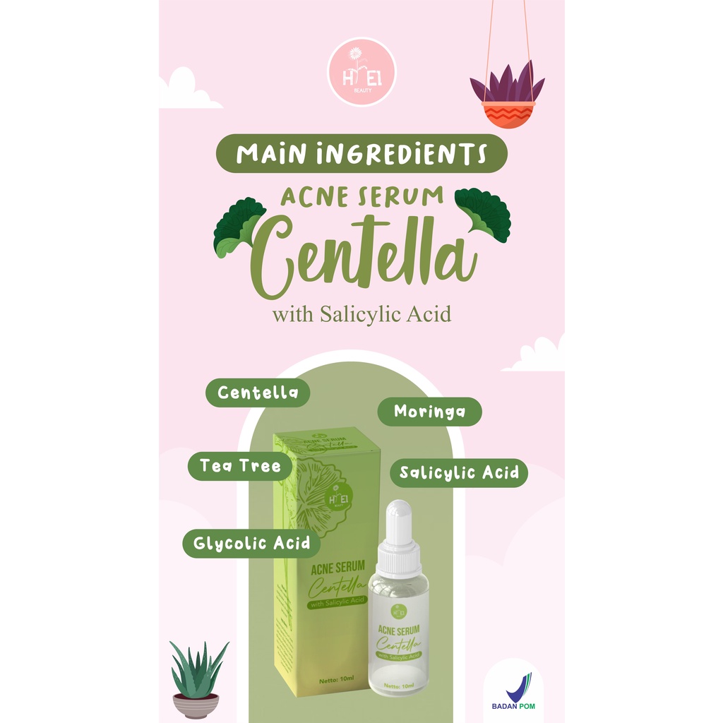 HIEL SERUM CENTELLA MUGWORT HIEL BEAUTY CARE ACNE BRIGHTENING SERUM HIEL SERUM WAJAH MURAH PERAWATAN KULIT WAJAH AMAN BPOM