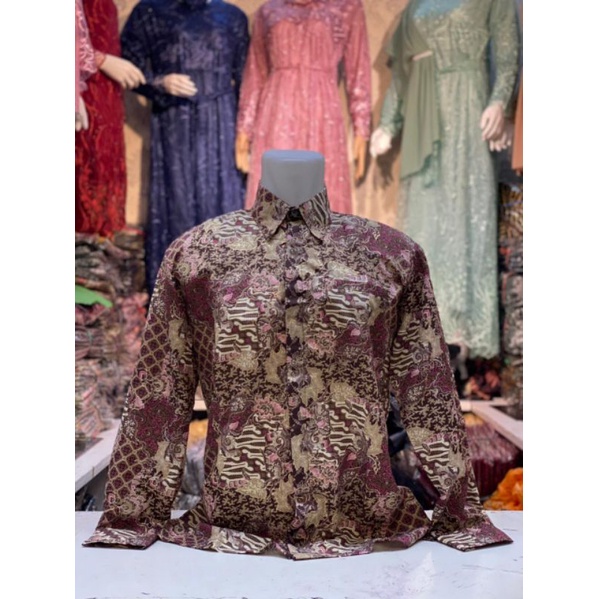 COD//KEMEJA BATIK//KEMEJA PANJANG//KEMEJA ROSEGOLD/PINK//TERLARIS