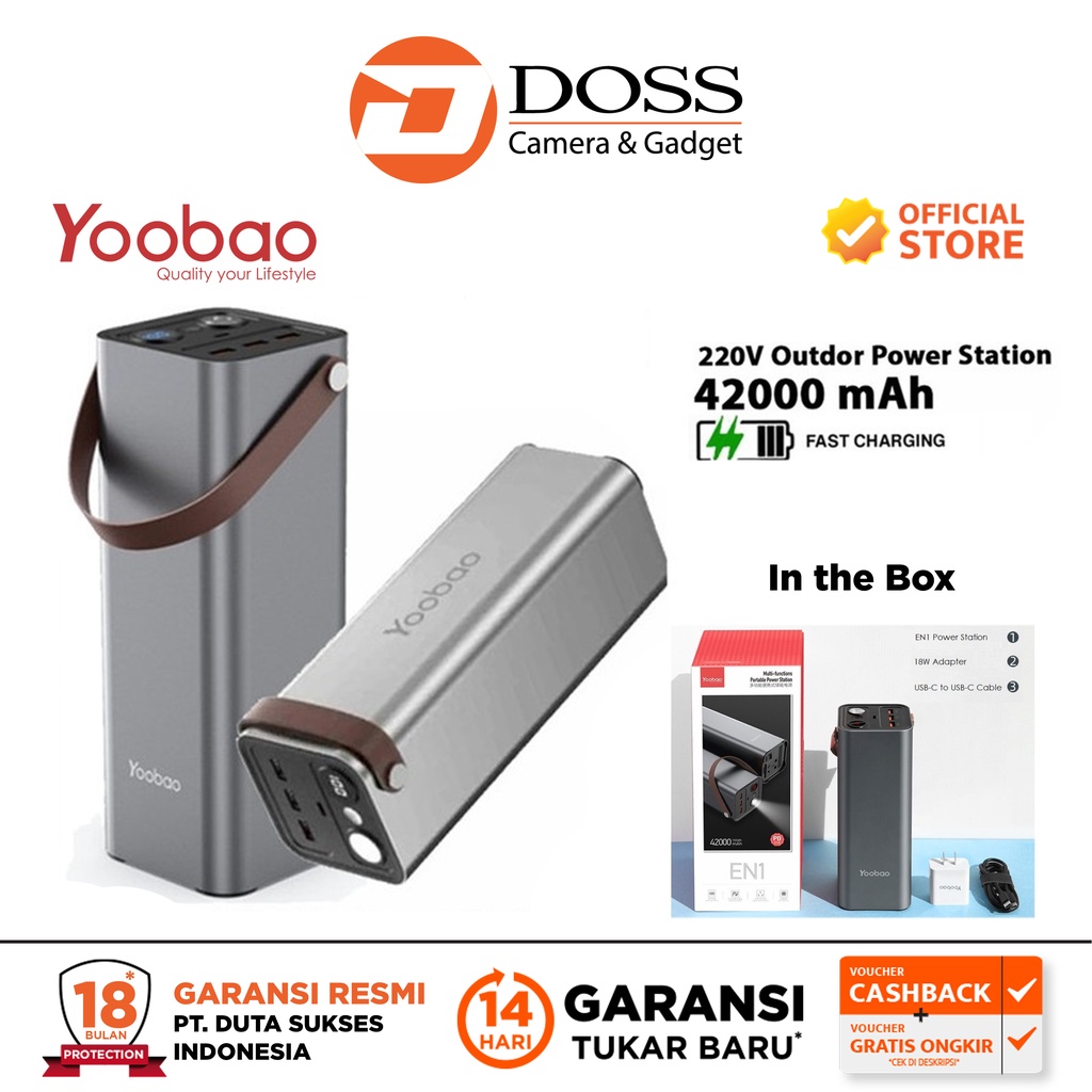 Yoobao Powerbank 46200MAH 45W EN1 Outdoor Power Bank With LED Light