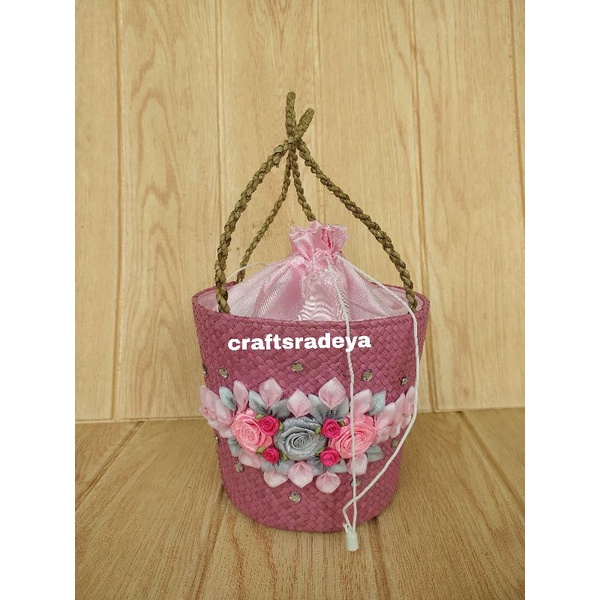 tas hampers BUNGA PITA 2 toples termurah // keranjang parsel anyaman souvenir gift raya imlek natal