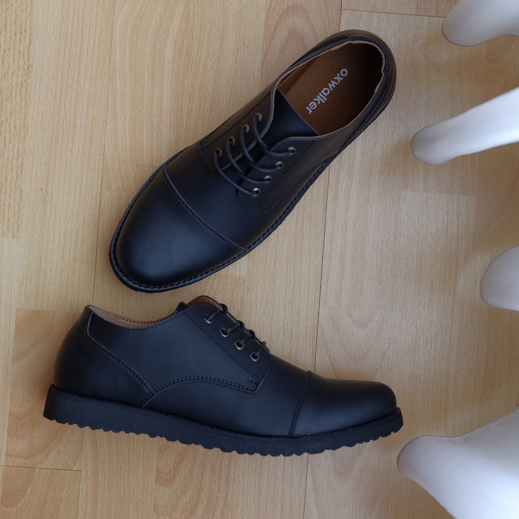 Elvaro Black | Sepatu Pantofel Hitam Pria Casual Kerja Cowok Kantor Pantofel Oxford |FORIND Oxwalker