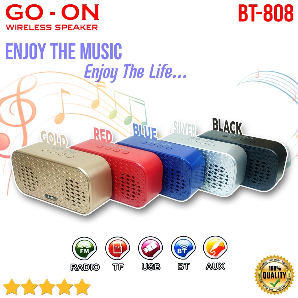 Speaker Bluetooth GOON Stereo Wireless BT-808 Speker Portable Music JBL BT808