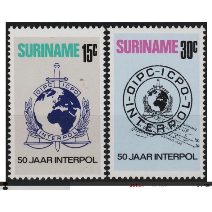 

Perangko Filateli A4-115 suriname MNH 2v 07.11.1973 The 50th Anniversary of international criminal