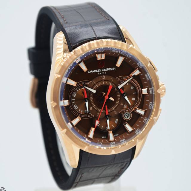 Jam Tangan Pria Charles Jourdan CJ 1029 Rubber Karet Original Murah