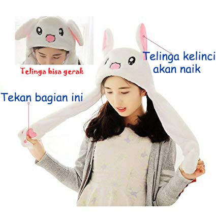 FREE ONGKIR-COD TOPI KELINCI LED+MUSIC IRONMAN SPIDERMAN BUNNY HAT TIKTOK KUPING TELINGA GERAK